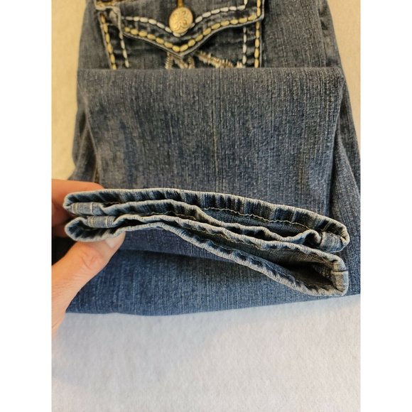 V.s.h Jeans Womens Med Wash Capri Sz 8 Denim Jeans Straight leg 31x19 - Picture 11 of 11